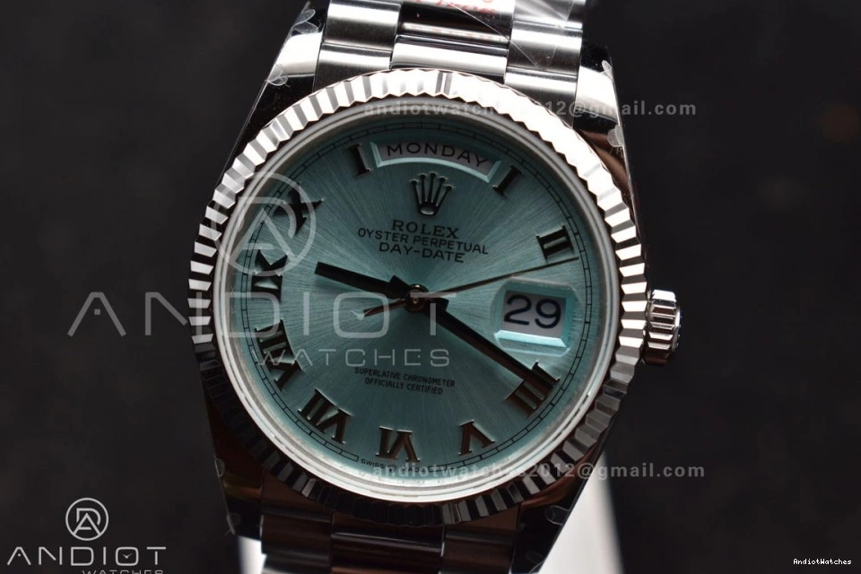 vr3255 Light V5 Best Weight) Steel on Bracelet Dial QF 689 36 DayDate 904L Blue SS President Edition EyeCatching (Gain Roman 0411